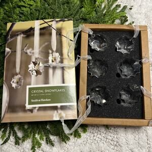 Smith & Hawken Crystal Snowflakes 1.5” Set of 6 Christmas 2008 Almost Vintage